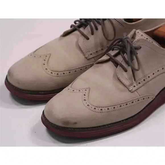 Cole-Haan Beige Original Grand Wingtip Oxford Nubuck Dress Shoes Men\'s US 11 main image 8